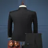 Conjunto de traje de cuello levantado para hombre, esmoquin, chaqueta y pantalones ajustados para hombre, vestido de negocios de boda de estilo chino para hombre, alta calidad 283m