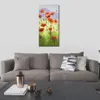 Stunning Landscape Canvas Art Mountain Poppies Hand Painted Urban Villages Painting Lobby Decor