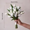 Flores decorativas Koko Flower Artificial Tulipa Noiva Branco Segurando Bouquet Casamento Pografia Po Props Home Vaso Decoração