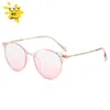 Occhiali da sole 2023 Pink Blush Gradient Glasses Fashion Round Decorative Women Coreano Cute Girlish Style Shades Eyewear Goggles