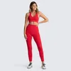 Pantaloni attivi 2 pezzi Set da yoga senza cuciture Lavorato a maglia Asciugatura rapida Sport Fitness Canotta da donna Pantalones De Mujer Roupas Feminina Leggings Palestra