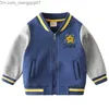 Coat 2023 Autumn Winter Children's Coat Embroidery Star Letter Zipper Baseball Uniform Patch Work Cotton Thick Children's Coat Z230719