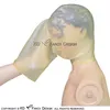 Transparent sexig latexhuvdräkt Tillbehör med fötter Bag Zip på baksidan utan näsborre Öppen gummimask 02052818