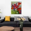 Peinture à l'huile faite à la main texturée Art de toile florale Joie De Vivre décor de salle à manger moderne