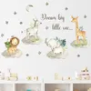 Wall Stickers Baby Room Wall Stickers Cartoon Animal Train Elephant Giraffe Wall Decals for Kids Room Nursery Room Bedroom Decals Wallpapper 230718