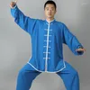 Etnische Kleding 17 Kleuren TaiChi Uniform Traditionele Chinese Lange Mouwen Wushu Mannen KungFu Pak Uniformen Tai Chi