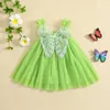 Girl's Dresses ma baby 6M-4Y Toddler Girls Tulle Dress Green Sleeveless Princess Butterfly Decor Dresses For Girls Birthday Party