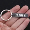 Autosleutel Fathers Day Gift Sleutelhanger RVS Sleutelhanger Bag Charm Car Keytag voor papa Graveren Vader HERO LERAAR FUN PROVIDER WARM x0718