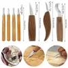 Professional Hand Tool Sets 10Pcs Wood Carving Set Alloy Steel Chisels With Handle Portable Complete Engraving