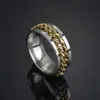 Pierścienie opaski 5 colors fajny stal nierdzewna obrotowe mężczyźni pierścionka wysokiej jakości łańcuch spinner punka punch biżuteria prezent hurtowy J230719