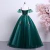 100%prawdziwa ciemnozielona haftowa suknia balowa średniowieczna Sissi Sissi Princess Dress Victorian Marie Belle Ball Medieval Dress2192