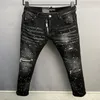 DSQ PHANTOM SCHILDPAD Heren Jeans Klassieke Mode Man Jeans Hip Hop Rock Moto Mens Casual Design Gescheurde Jeans Verontruste skinny 221 P