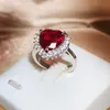 Femmes riveaux de mariage de mode de mode Lady Sweet Love Heart Crystal Crystal Zircon Diamond White Gold Ring Party Bijoux d'anniversaire Gift Ajustement Réglable