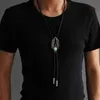 Bolo Ties Bolo Tie para hombre Corbata de estilo vaquero occidental con hebilla turquesa Decoraciones Accesorios de disfraces de Halloween HKD230719