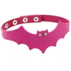 Ny bat pu läder choker halloween sexig halsband kvinnor män handgjorda choker halsband smycken gåva