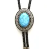 Bolo Ties Vintage Oval Turquoise Bolo Tie Wedding Party Fashion Jewelry Guest Gister Gift Accessories for Women Men Western Cowboy Unisex Necktie HKD230719