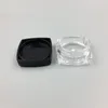 5 gram plastikowy słoik kwadratowy czysty garnek czarna czapka kosmetyczna próbka cienia do powiek balsam pojemnik gwoździe