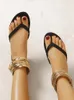 إصبع القدم Flip Fashion Summer Romen Open Flops Flat Sandals Women Plus 43 Beach Shoes Sandalias de Mujer 2 91