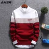 Men's Sweaters Men's New Fashion Wool Sweater Coat Striped O Neck Pullover Jumper Men Cashmere Warm Swetry Pull Homme Jersey Sueter Hombre L230719