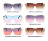 Lunettes de soleil pour femmes surdimensionnées Lunettes de soleil Luxurys Quay Gold Frame Gradient Multicolor Lenses Brown Tea Pink Driving Lunettes de soleil k3nF #