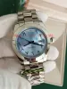 new Luxury Watches 228206 Platinum 40mm Day-Date 218206 Ice Blue Arabic Rare Dial Automatic Fashion Men's Watch Folding mecha2892