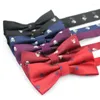 Bow Ties Męska czaszka Slim Fashion Black Bowtie impreza granatowa krawat z zestawem czerwony ręcznik kieszonkowy