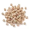 520pcs / sac Lettre Perles En Bois Naturel Carré Alphabet Perles Perles D'espacement En Vrac Pour La Fabrication De Bijoux À La Main DIY Bracelet Collier330Q