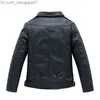 Płaszcz Mash Fashion Classic Girl Black Motorcycle Skórzana kurtka dla dzieci wiosna i jesień 2-14 Z230719