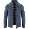 Suéteres para hombres Otoño Invierno Cálido Cardigan Hombres Fleece Zip Suéteres Chaqueta para hombre Slim Fit Knitted Sweatercoat Grueso Cardigan Suéter Hombres Prendas de punto L230719