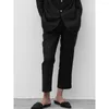 Pantalon deux pièces pour femmes mode noir femmes pantalon costume col en V à manches longues simple boutonnage veste blazer et pantalon droit dames décontracté 2