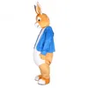 Halloween Peter Rabbit mascotte Costume Top qualité dessin animé lapin de Pâques Anime thème personnage noël carnaval fête Costumes293Y