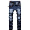 Mäns plusstorlek byxor denim vanliga byxor mager jean man rippade pojkvän pantalon jeans hommes för man222j