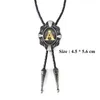 Bolo Ties 5pcs/lot wholesale Golden Letter a to Z Antique Silver Western Cowboy Mens Bolo Tie Vintage Accessoriesゲストのためのウェディングギフトhkd230719