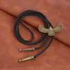 Bolo Ties Dance Rodeo Bola Men Bolo Tie Western Cowboy Leather Belt Slips HKD230719