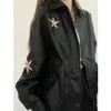 Женские куртки уличная одежда для женщин мода Harajuku Vintage Emelcodery Pu Coat Y2K Tops негабаритный переход случайный корейский Ropa Mujer 230718