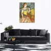 Ballerina Canvas Art Singer in Green Edgar Degas Painting Hand Oil Painted Home Office Wall Decor Modern