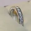 Band Rings Huitan Simple Women Wedding Party Finger Rings Dazzling Cubic Zircon Anniversary Gift Proposal Ring Timeless Classic Jewelry J230719