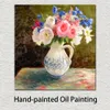 Fiori paesaggio tela arte astratta brocca spagnola opera d'arte dipinta a mano arredamento romantico per la casa