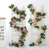 Decorative Flowers Artificial Rose Ivy Vine Wedding Decoration Silk Flower String Home Background Wall Hanging Party Outdoor