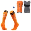 Sports Socks Adult and Children's Non Slip Long Knee Football Sockshin Pads Herr- och Women's Association Football Team Game Socks Anti Kick Shin Pads 230718