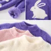 Pullover 2023 New Sweater For Girls Pullover Top Spring Autumn Warm Sweatshirt Easter Cute Rabbit Knitted Sweater Teen Kids Clothes 3-12Y HKD230719