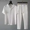 Herrspåriga T-shirt+Pants Summer Sportwear Men's Casual Suit 2022 Jogging Men's Fashion Track Suit Snabbtorkning HOMBRE MOOWNUC Z230719