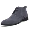Stivali autunno inverno autunno per business fashion high top casual shoes outdoor sweade in pelle nera
