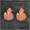 Pins Brooches Gold Silver Red Fox In Grass Brooch Denim Jacket Pins Buckle Shirt Badge Cartoon Animal Jewelry Gift For Kids Friends Dh6Il