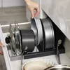 Prata de prato Acessórios de cozinha Organizador da panela de panela para porta do armário de armazenamento PANS POTS LID 230719