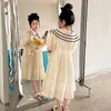 Девушка платья 2023 Ансибельные девушки для детей младенцы летние элегантные повседневные платья подростковой корейский ниша дизайн верхней одежды