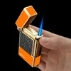 Allume-cigare torche Jet flamme bleue rechargeable Butane sans gaz silex avec poinçon accessoires pour cigares Q2D4