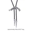 Bolo Ties N58F Relief Guns Buckle Decors Bolo Tie for Men Women Bridegroom Wedding Necklace HKD230719