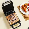 1PC Waffle Maker With Non-stick Plate, Compact And Easy To Clean Waffle Iron, Breakfast Waffle Maker Small Belgium, Grilled Cheese, Stainless Steel, Sandwich Maker,