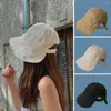 ワイドブリム帽子女性サンバイザーソリッドカラー軽量抗UVフェイス保護ガーデニングサマーキャップレディサンハット大人